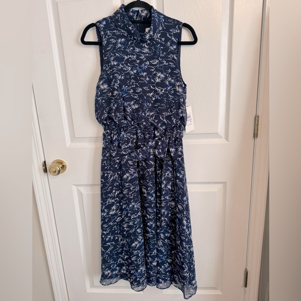 Floral tie waist midi dress